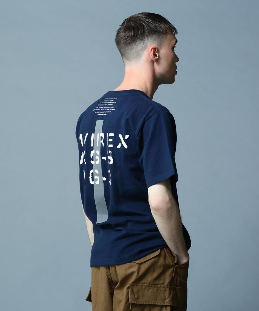 AVIREX REMODEL DESIGN CREW NECK T-SHIRT(WEB&DEPOT Exclusive) M 120 Navy 783-3934025