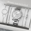 Silver Women's Watch Fashion Three Eyes Diamond Set Stainless Steel Quartz Watch Bracelet 6PCs/Set