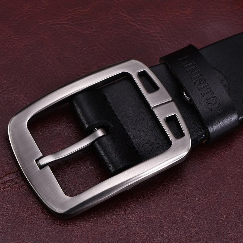 Retro Two-layer Cowhide Leather Belt With Alloy Pin Buckle In Various Colors And Lengths