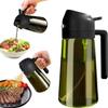 470ML Light-Blocking Dark Oil Sprayer for Cooking 2 In 1 Olive Oil Dispenser Bottle for Kitchen Dark Green Glass Oil Bottle