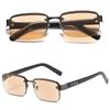 High-quality Half-frame Reading Glasses for Men Natural Stone Presbyopia Glasses +2 0 Durable Lightweight
