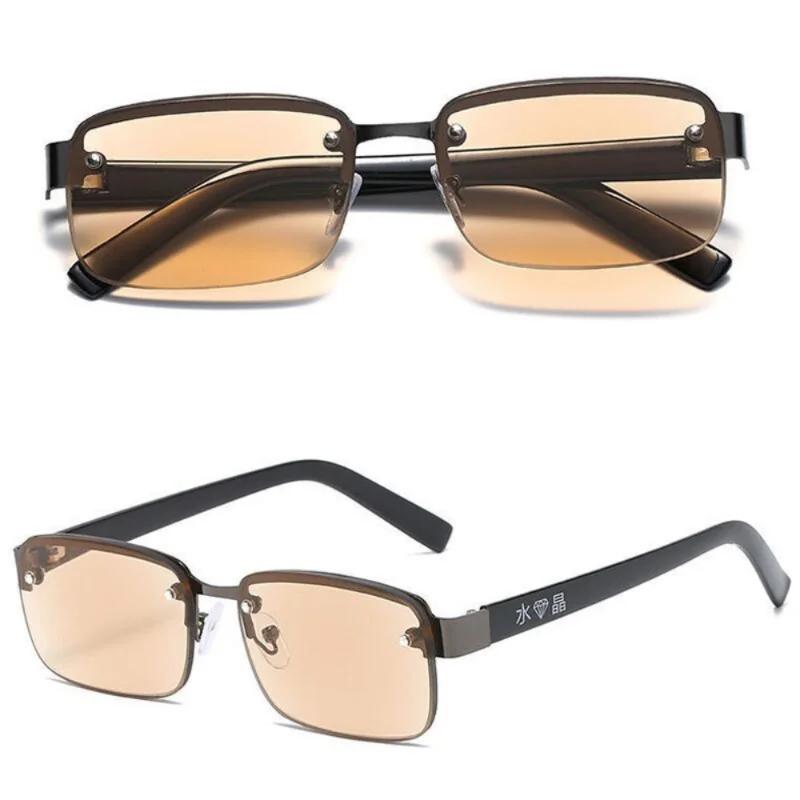 High-quality Half-frame Reading Glasses for Men Natural Stone Presbyopia Glasses +2 0 Durable Lightweight