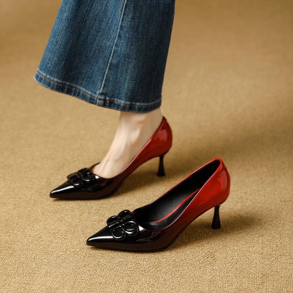Pointed High Heels 2026 Spring and Autumn European and American Fashion Banquets Gradually Change Color Not Tired Feet Thin Heels