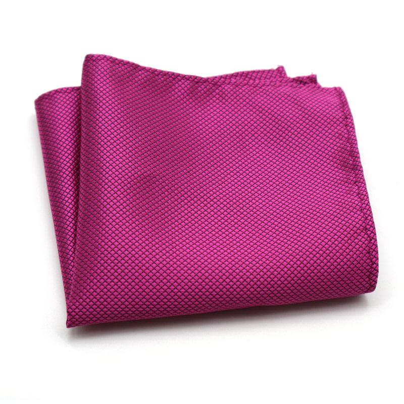Luxury Men's Handkerchief Plaid Solid Color Hankies Polyester Hanky Business Pocket Square Chest Towel 21*21CM