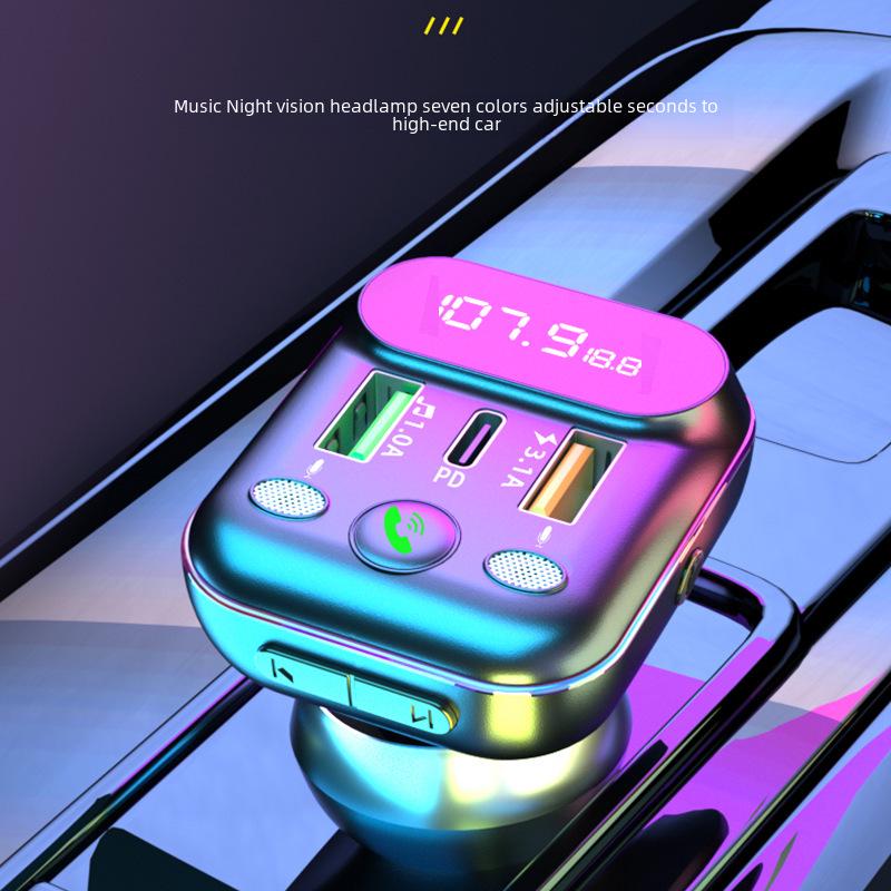Carregador de carro T12 Bluetooth MP3 Player: Isqueiro, som sem perdas, carregamento rápido PD.