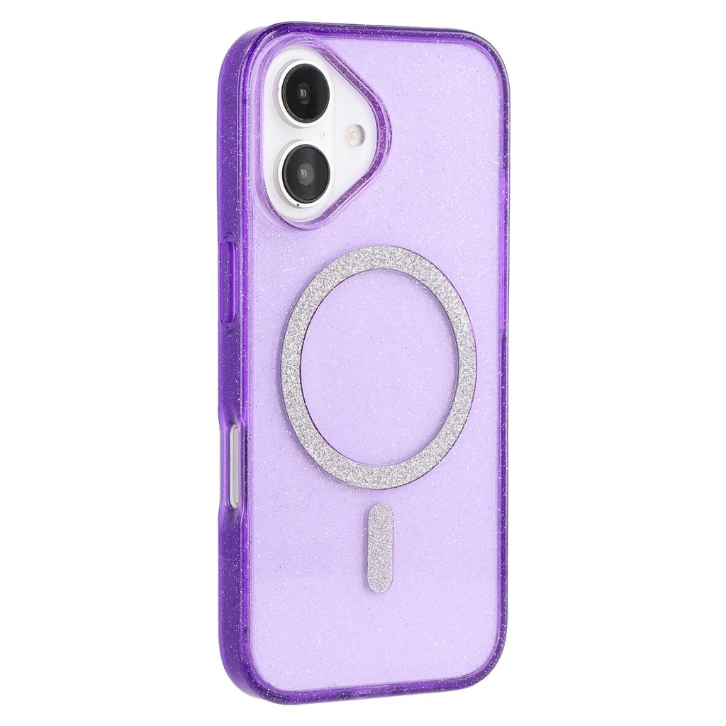 For iPhone 16 Plus Case Compatible with MagSafe 2.0mm PC + TPU Glitter Phone Cover