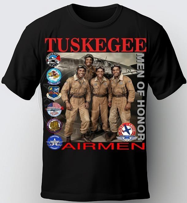 TUSKEGEE AIRMEN T-SHIRT, MEN OF HONOR, TRIPLE NICKLES, HARLEM HELLFIGHTERS TEE Unisex T-Shirt XL