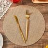 10/20 stk Runde Burlap Bordskåner Varmebestandig Jute Bordmatte Sirkel Rustikk Borddekorasjon Bryllupsmiddag Gårdshusforsyning