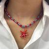 Tropical Island Seahorse Pendant Colorful Glass Beaded Necklace  Women and Girls