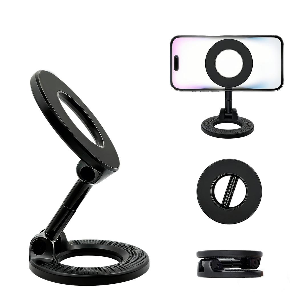 2027 K008 Double-Sided Magnetic Foldable Phone Holder – N52 Magnet 360° Rotatable, Dual Grip for Metal ABS Material