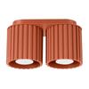Luminária de teto oval moderna cor ocre vermelho 21 cm pontos canelados 2xGU10 10W AURA Sollux Lighting