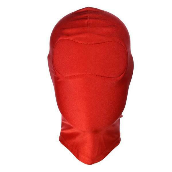 Red Stretchy Hood Open Mouth Eye Holes Sensory Deprivation   Hoods