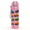 1PC Multi Color Toy Car Seamless Print 750ml Color Plastic Sports Water Bottle Leakproof Flip Straw Lid Suitable for Sports Office Home Use