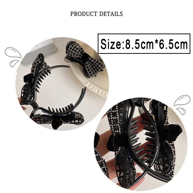 2023 New Retro Rhinestone Bow Hairpins Women Luxury Pearl Black Hair Clips Hairgrips Barrettes For Women Party Hair Accessories