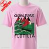 Frieden Global Sumud Flotte Unisex Lässiges Bedrucktes T-Shirt Rundhalsausschnitt Kurze Ärmel Baumwolle Oberteil Alle Jahreszeiten Mode Weiches Kurzarml