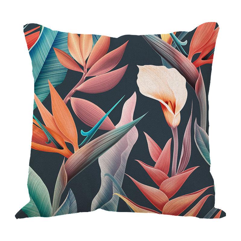 Linen Pillowcase Ins Tropical Plants Home Decoration Supplies Nordic Green Plants Design Sand Cushion Cover