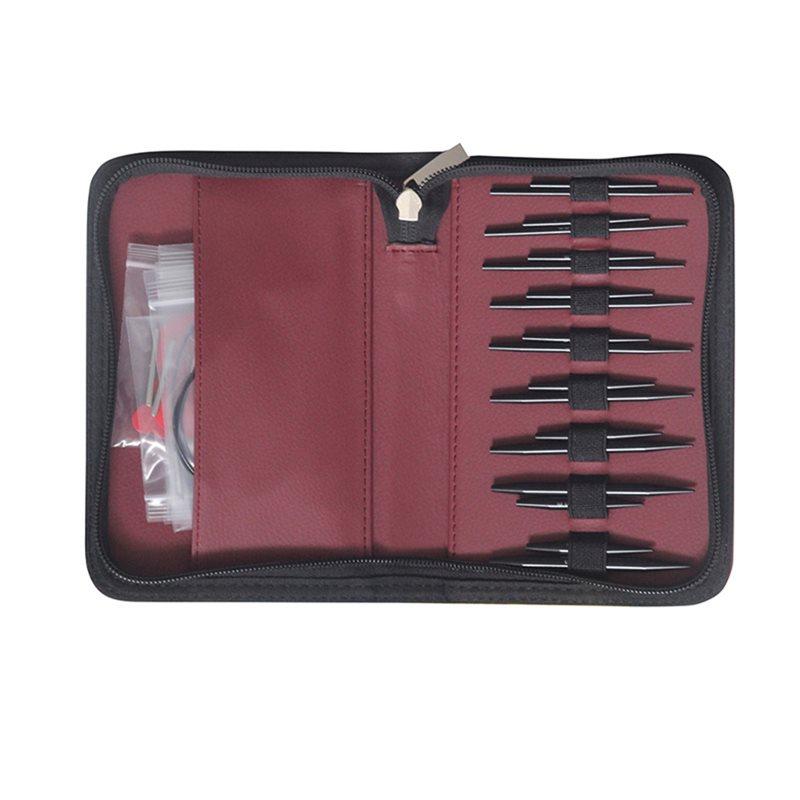 A84E-Circular Needle Set Replaceable Cord 5+ 8 Sleeve Needles Aluminum Oxide Detachable Knitting Tool