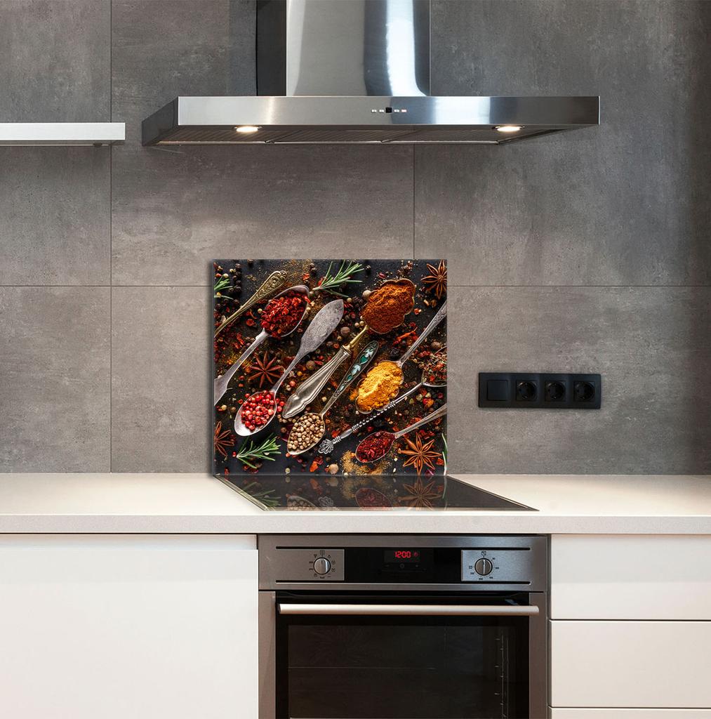 PANEL SZKLANY DO KUCHNI 65x60 Przyprawy