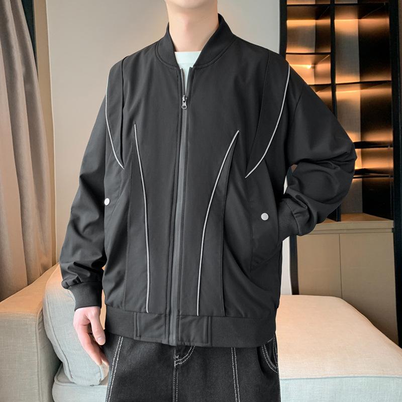 Jacket Men's Casual Jacket Couple Loose Versatile Collar Jacket Autumn and Winter Baseball Uniform