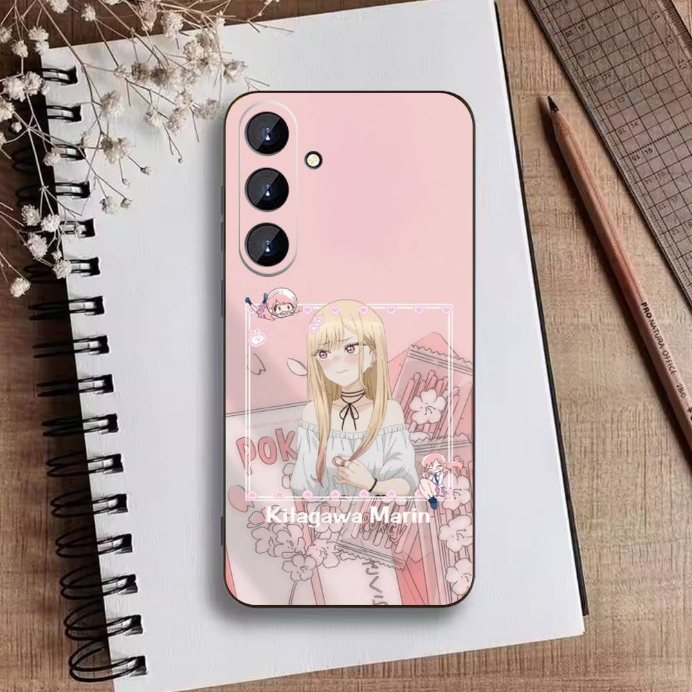S-Darling Marin Kitagawa Colorful Silver Phone Case For Samsung Galaxy A73,A72,A71,A70,A52,A51 Others Soft Black Cover