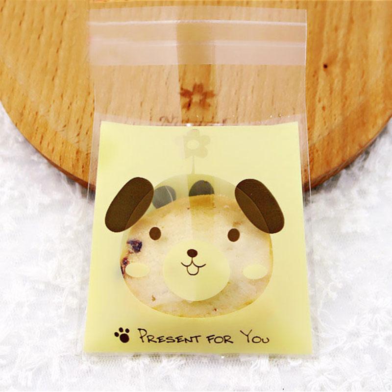 100Pcs/lot Cute Heart Theme Candy Cookie Bags Wedding Birthday Party Candy Buscuit Packaging Bag Christmas Plastic Gift Bags