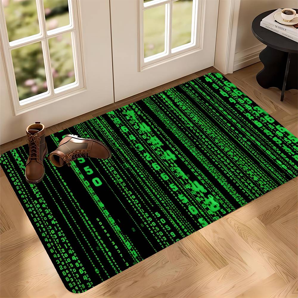 Binary Code The Matrix Program Chart Game Film Kitchen Mat Kids Room Bedroom Decoration Balcony Doormat Living Room Alfombra