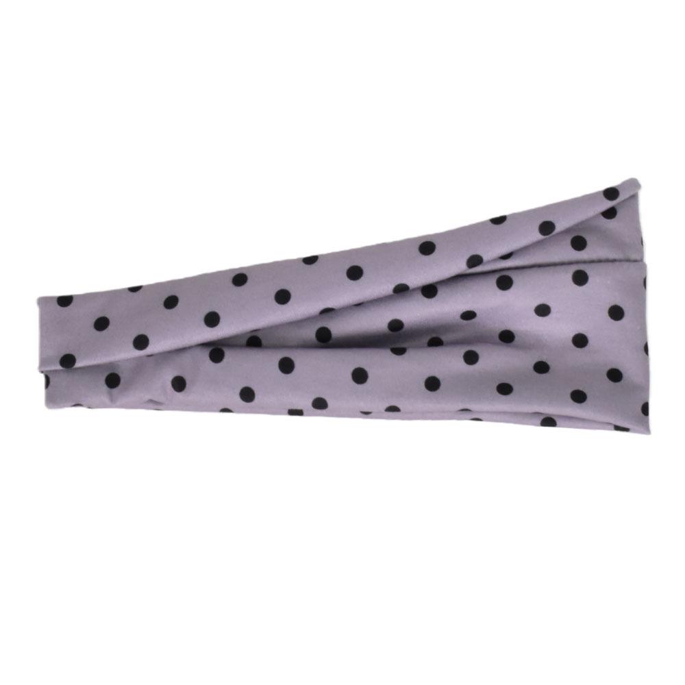 Black Polka Dot Wide Elastic Sports Headband for Women, European & American Style