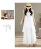 Women's High-End White Sleeveless Suit Dress - Loose Vest & Irregular Skirt Two-Piece Set
