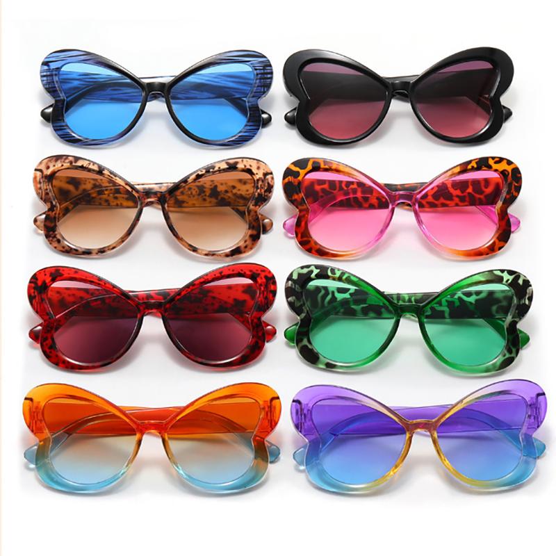 New Vintage Butterfly Sunglasses Women Men Brand Round Sun Glasses Big Eyewear for Male Female Special Shaped
