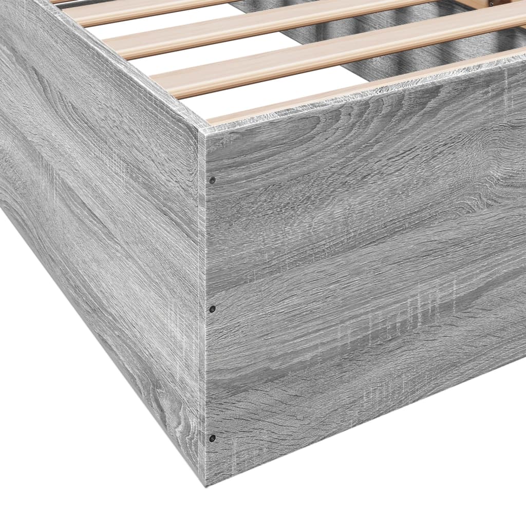 Bed Frame Grey Sonoma 90 x 190 cm Particleboard