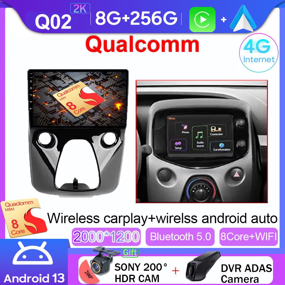 Car Radio For Peugeot 108 For Toyota Aygo B40 2014 - 2021 Android OS Navigation 4G WIFI BT No 2Din DVD GPS CPU Multimedia Player