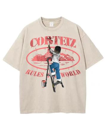 Corteiz Graphic Washed Shirt, Vintage Streetwear T Shirt, Unisex-FREESHIPPING US
