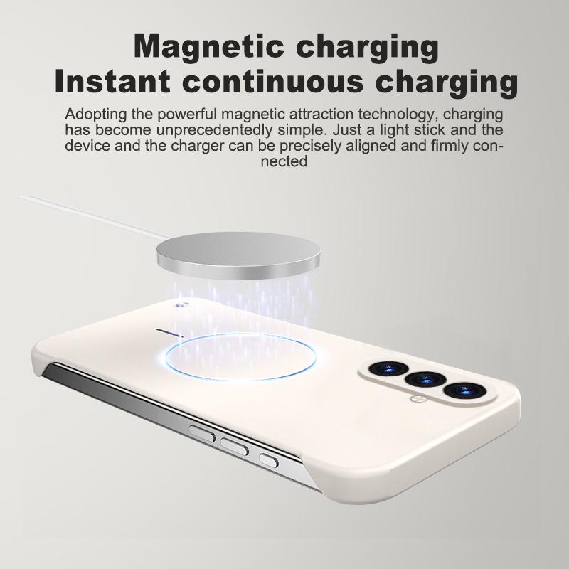Ramlöst Magnetiskt Trådlös Laddning Telefonfodral För Samsung Galaxy A57 A37 5G Smalt Hårt Bakskydd