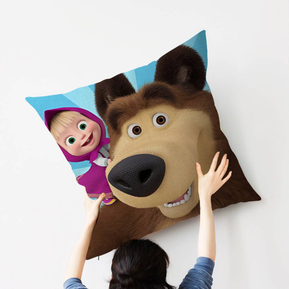 MMasha And BBears Personalized picture text home decorative pillows Household Gifts 45x45cm