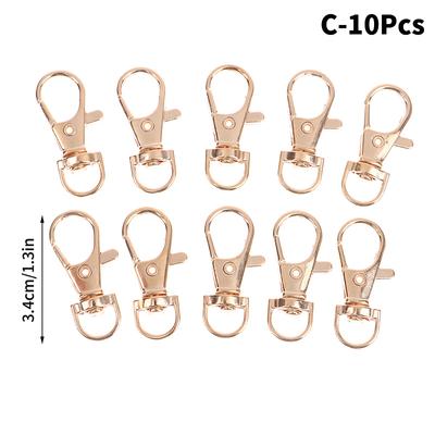 10 Stück drehbarer Karabinerhaken, Schlüsselanhänger, Schnappverschluss, Tasche, Schmuck, Trigger-Schnalle