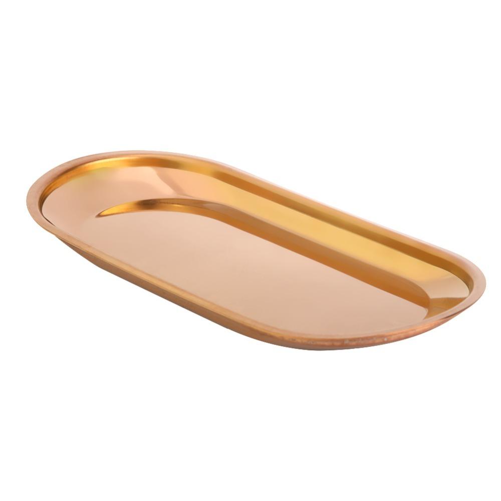 Rustless steel Towel Tray Oval Outline Storage Tray Decorative Look Display Dish  Fruit Nut Storage