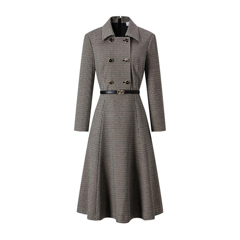 

PORTS Женское платье Осень 2025 Гусиная лапка Двубортное M (6)