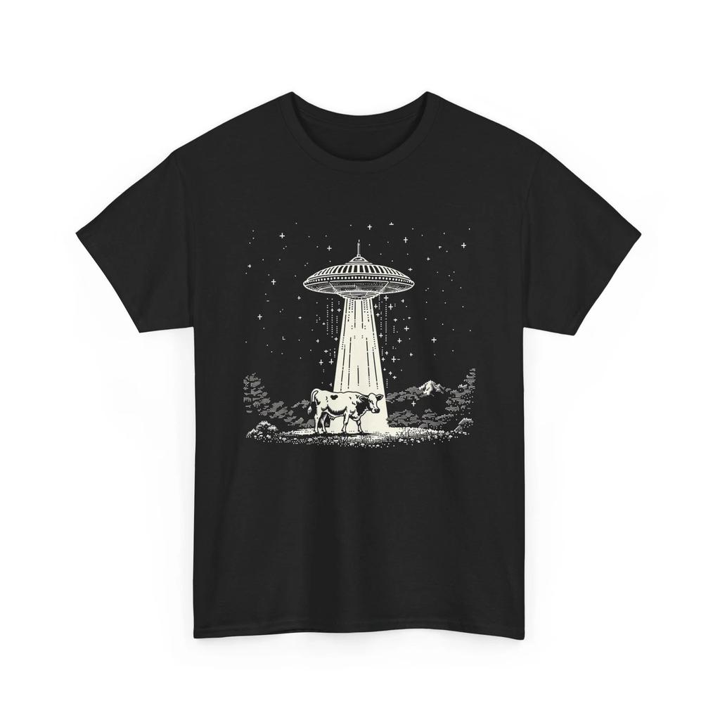 Alien Cow Abduction Shirt | Alien UFO Themed T-Shirt for Sci-Fi Enthusiasts