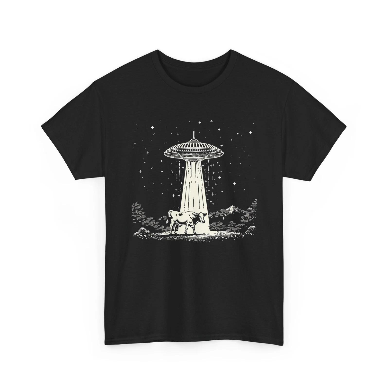 Alien Cow Abduction Shirt | Alien UFO Themed T-Shirt for Sci-Fi Enthusiasts 2XL