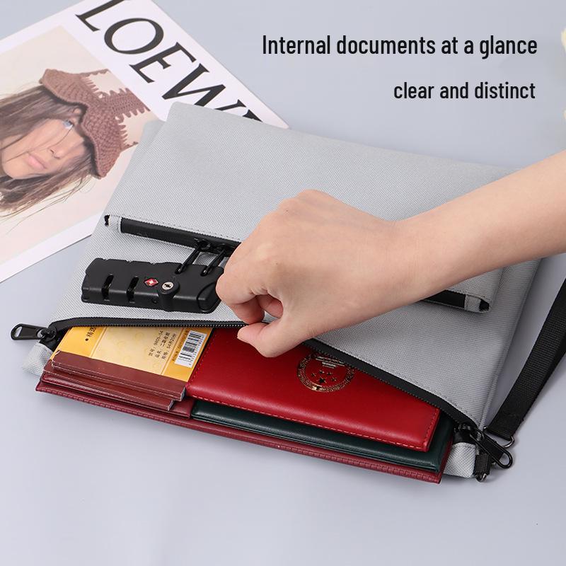 Dual-Layer Anti-Theft Cash & Document Password Lock Bag