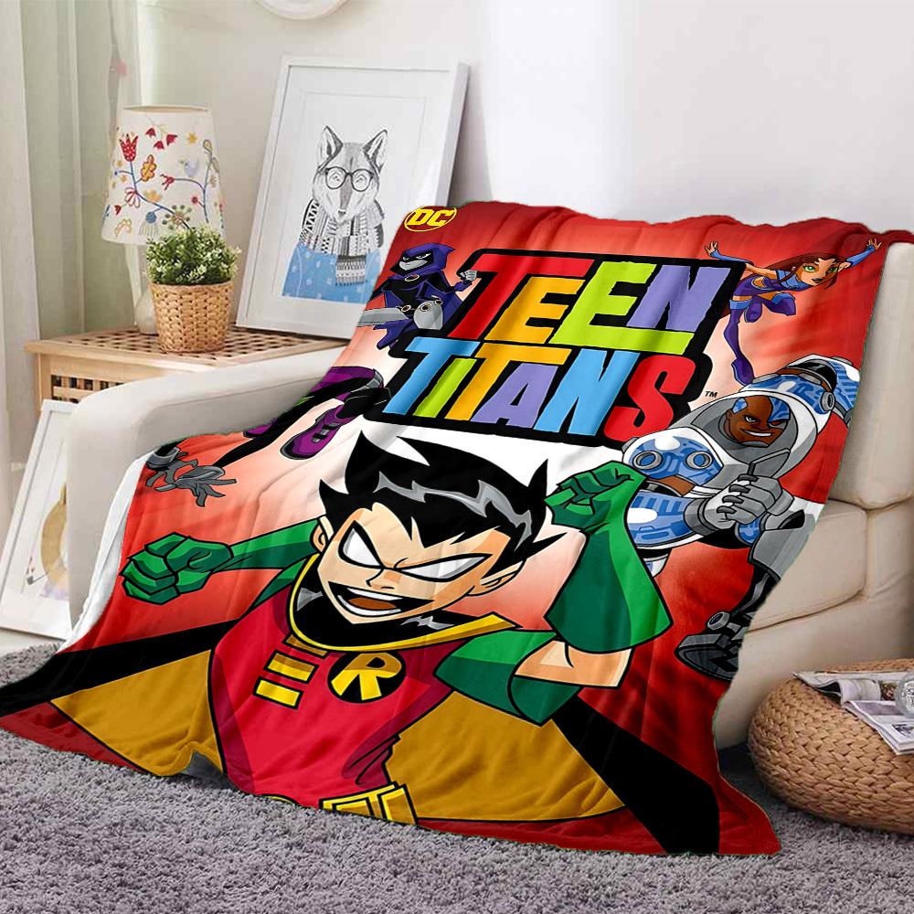 1 peça Cobertor de Flanela Teen Titans - Leve Macio Quente para Todas as Estações para Sofá, Cama, Viagem, Acampamento L1029096