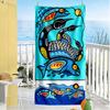 Fish Beach Towel High Absorbency & Quick-Dry Comfortable Lightweight Perfect for Traveling Yoga Camping and Swimming