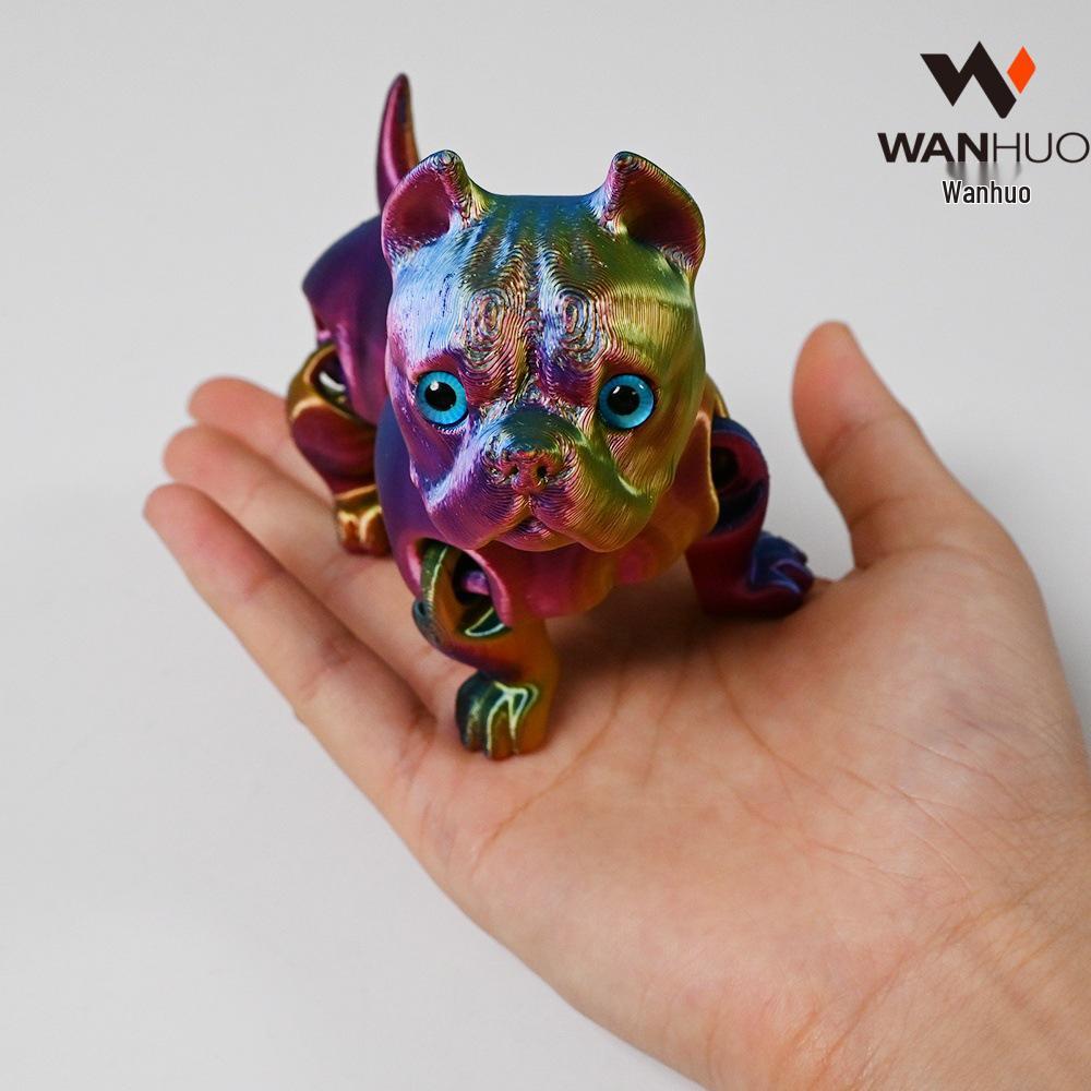 3D Printed Jointed French Bulldog Toy Model for Kids