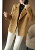 Women's Woolen Suit Collar Coat - Short, Thick, Loose Fit for Autumn/Winter
