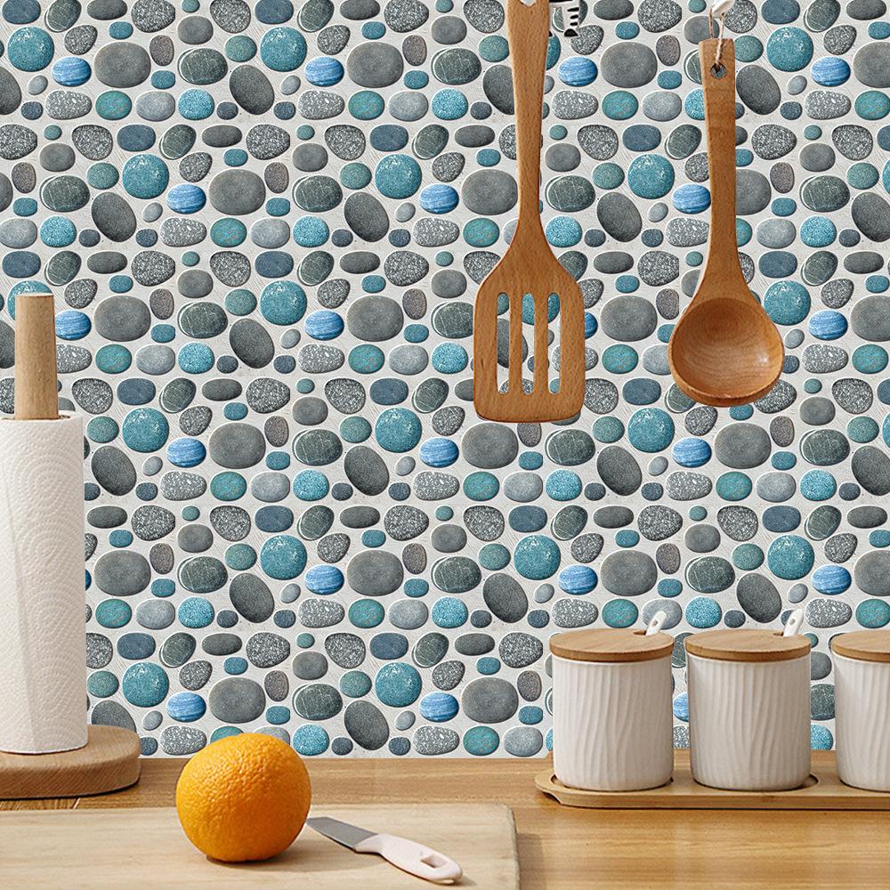 Simulated Cobblestone Retro Matte Wall Sticker Wall Decoration Refurbished Wallpaper Self-Adhesive Kitchen Oil-Proof Sticker