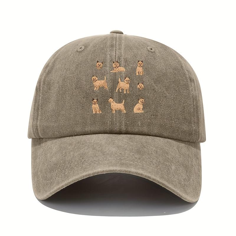Cute dog pattern baseball cap, daily casual fashion, men's and women's universal sun protection duckbill cap