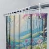 Vibrant Garden Shower Curtain Blue Floral Design For Bathroom Decor Waterproof Fabric With Hooks Included Perfect Gift Idea