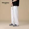 MMOPTOP Trendy Casual Pants for Men, Spring And Summer Draping Simple Loose Comfortable Straight-Leg Sports Trousers FY02 Gray 3XL