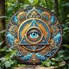 Mystical Providence Retro Round Metal Tin Sign 8 Inch All Seeing Eye Wall Art Home Bar Man Cave Decor