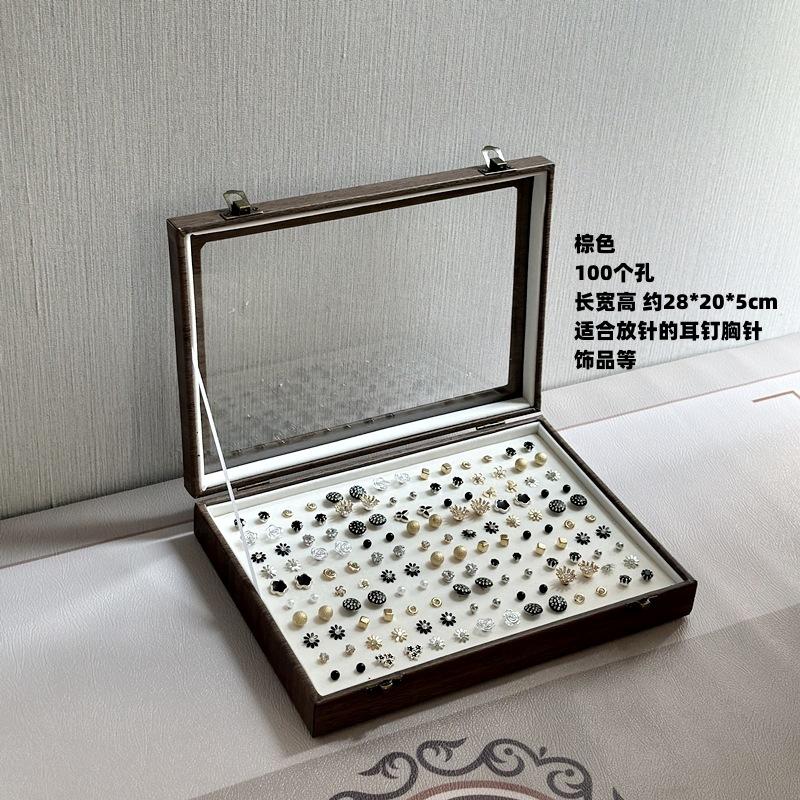Stud Earrings Display Box, Jewelry Box, Large-capacity Display Rack, New Wide Ring, Earphone, 100-position Box Hole Storage.